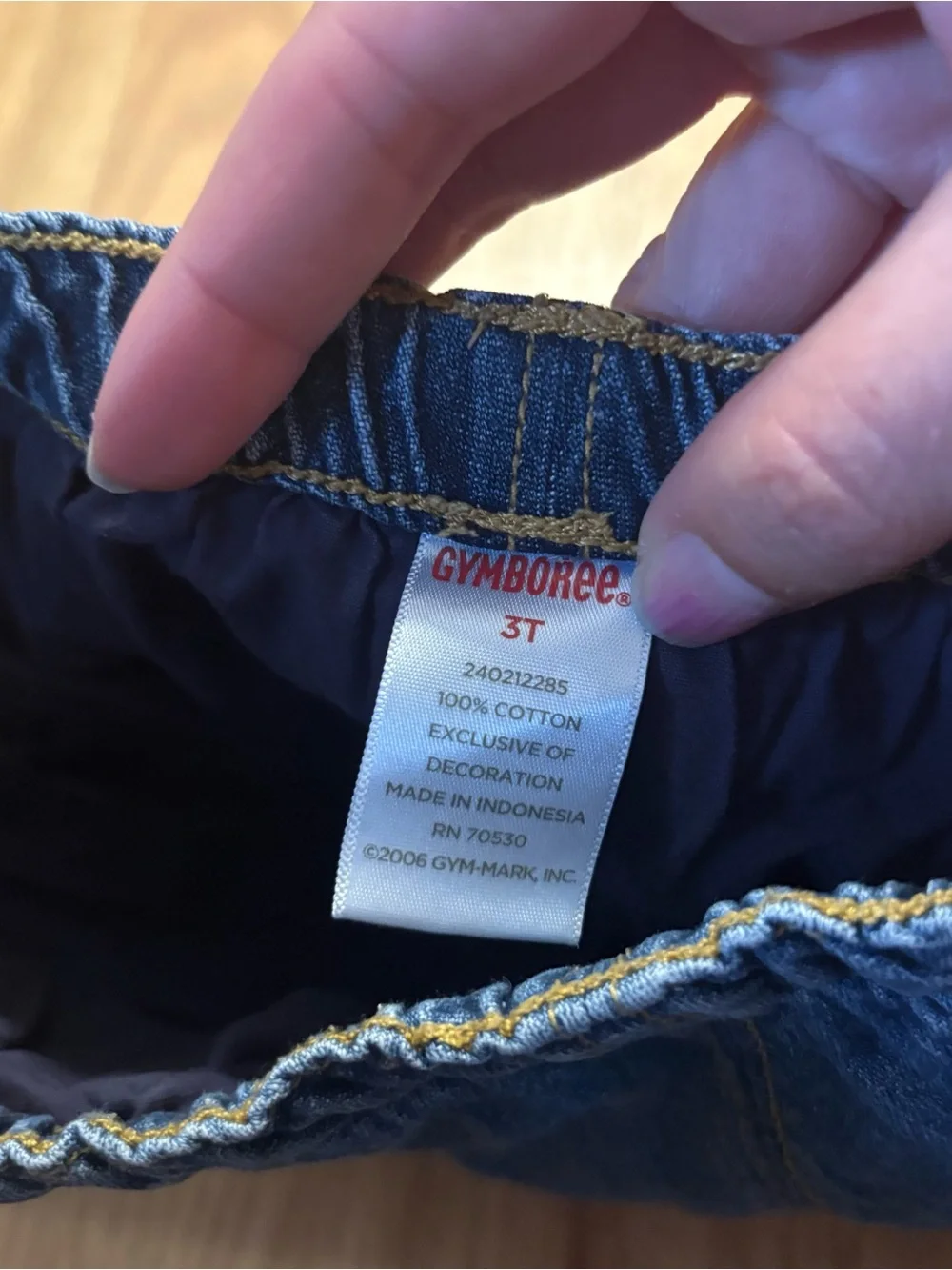 Gymboree Blue Denim Skirt with Scalloped Floral Trim Sz 3T Vintage Jean Girls